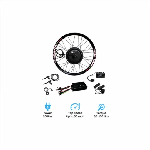 48V–72V 3000W rear hub motor for high-power electric bike conversion