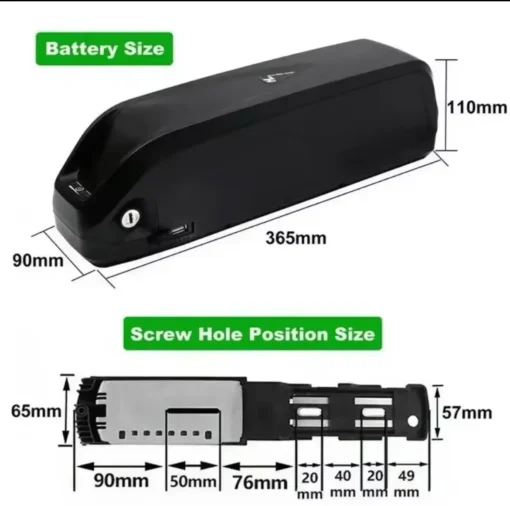 48V 15Ah e-bike battery with lithium-ion cells in compact design for electric bikes